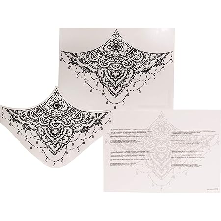 1 x Sternum Underboob Tattoo in black - Sexy Underboob Tattoo - No ...