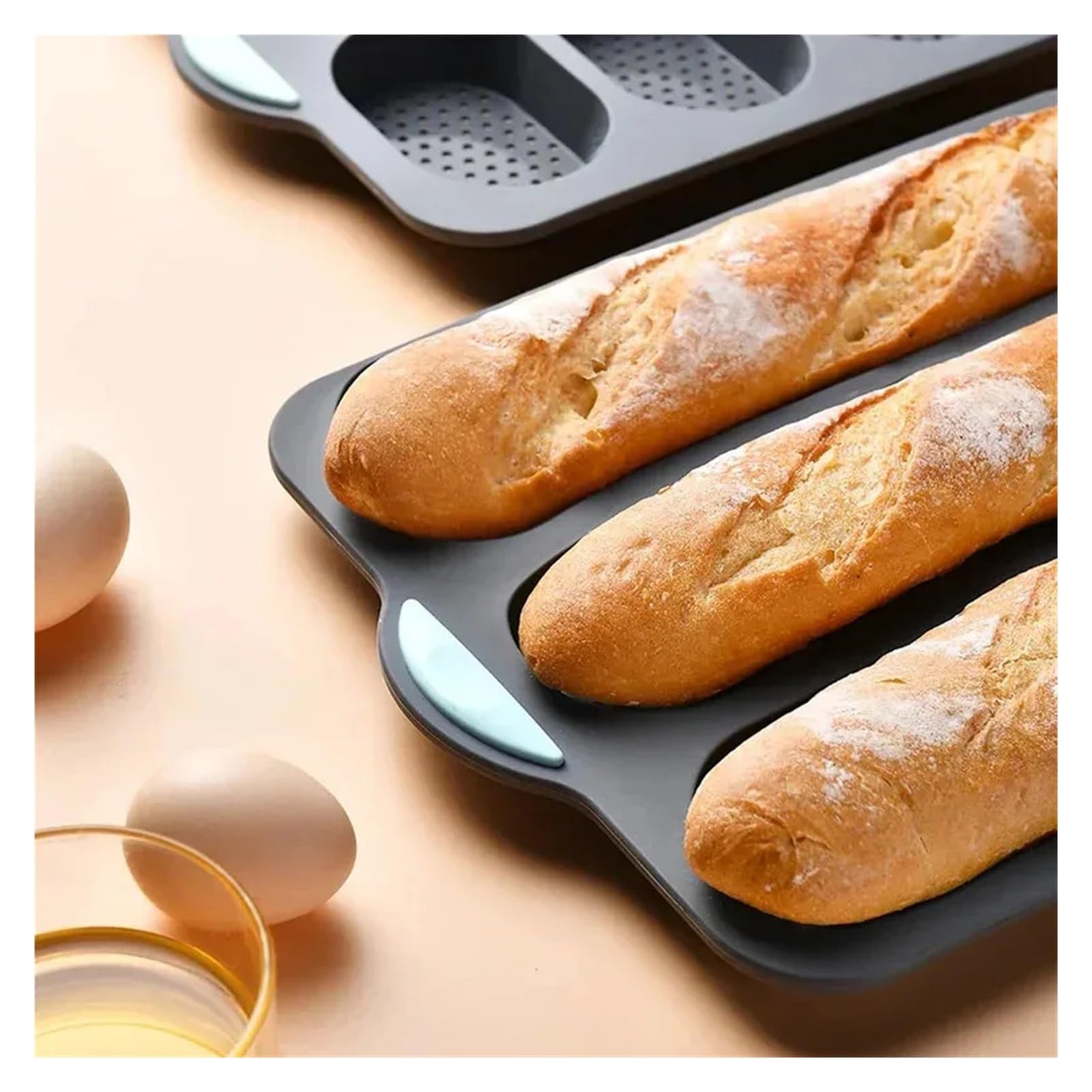 Backform for die Küche ; | Silikon, antihaftbeschichtet, verbrühungshemmend, ofenfest, Baguetteblech, leicht zu reinigen(2Pcs Grey Mix)