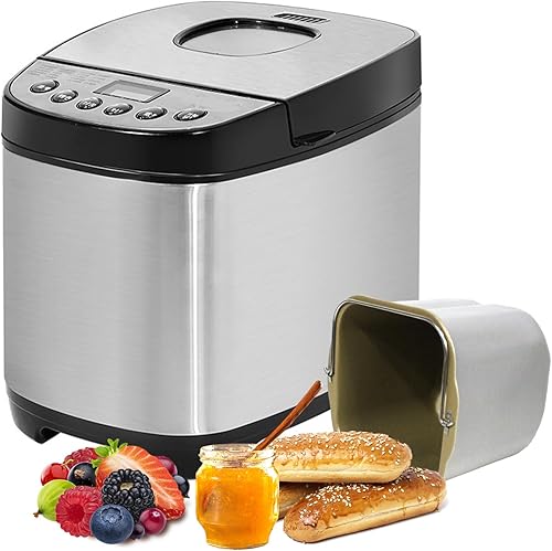 Máquina de pan, panificadora automática programable con 12 ajustes para panadería, máquina para hacer pan para el hogar, hornear, cocina, pan,