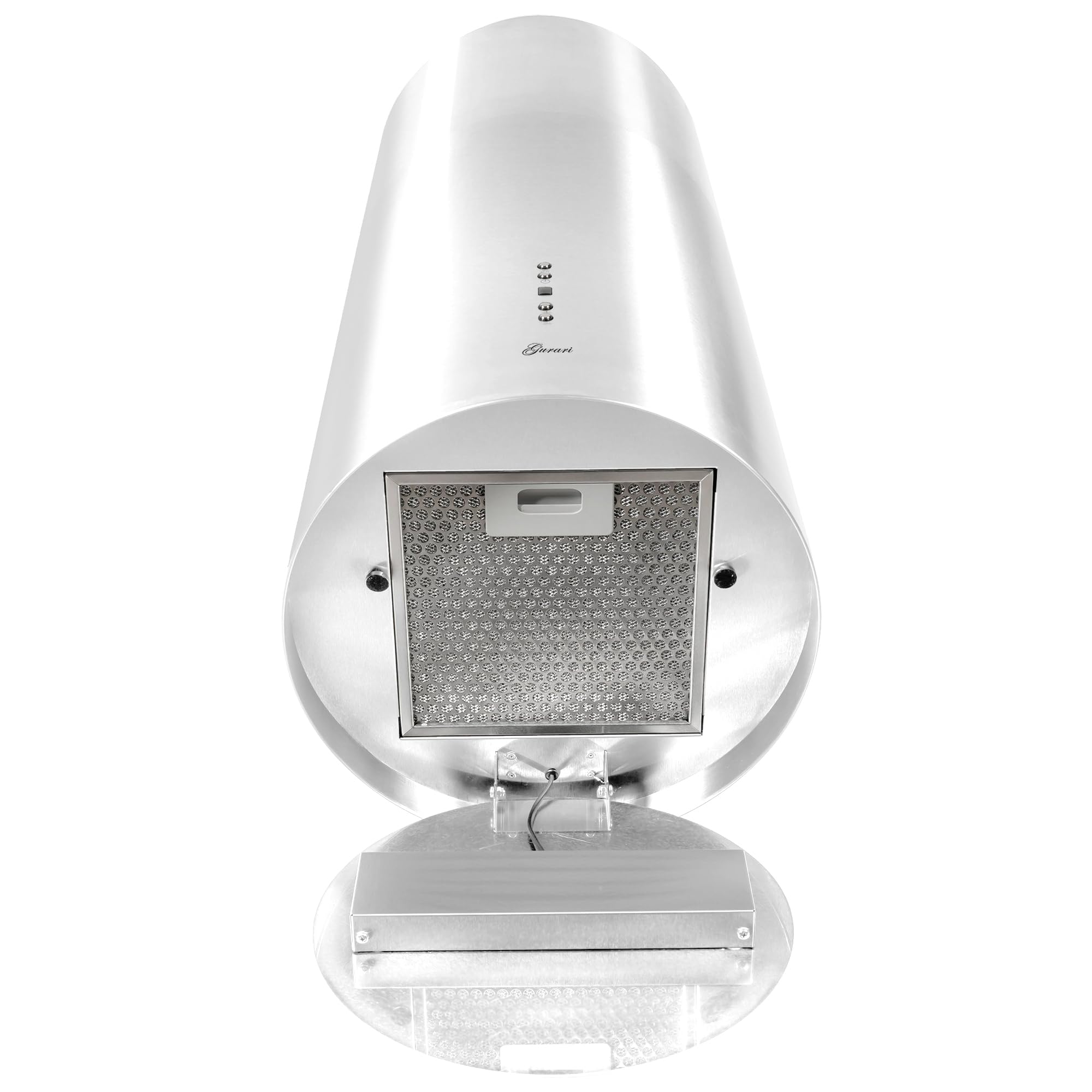 GURARI Cappa aspirante a isola GCH I 385 36 WH Prime, 36 cm, bianca, cappa da soffitto, 1000 m³/h, 4 livelli, display, illuminazione a LED, aspirazione del bordo