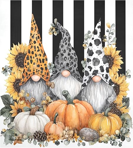 Gnomos calabaza girasoles cubierta magnética para lavavajillas paneles de puerta, gabinete de hogar, electrodomésticos, calcomanías para lavadora y