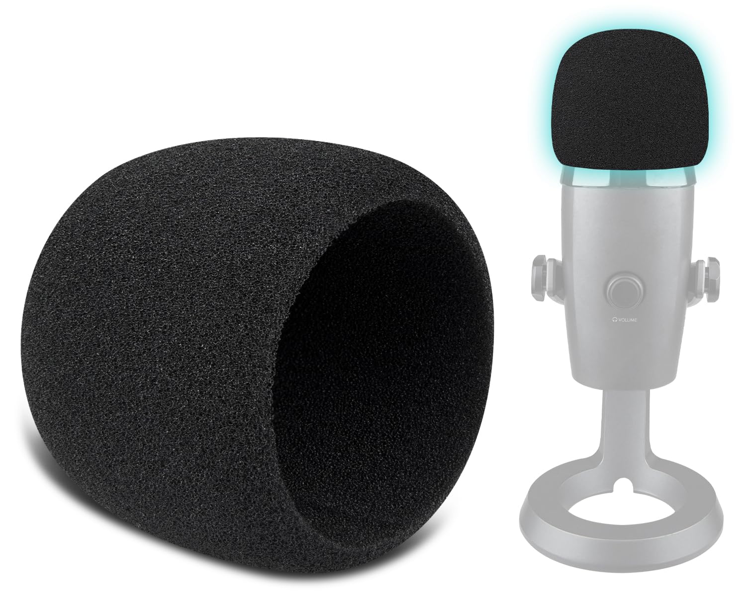 SOULWIT 2Pcs Microphones Pop Filter for Logitech for Creators Blue Yeti Nano USB Microphone Protective Mic Cover Windscreen Foam