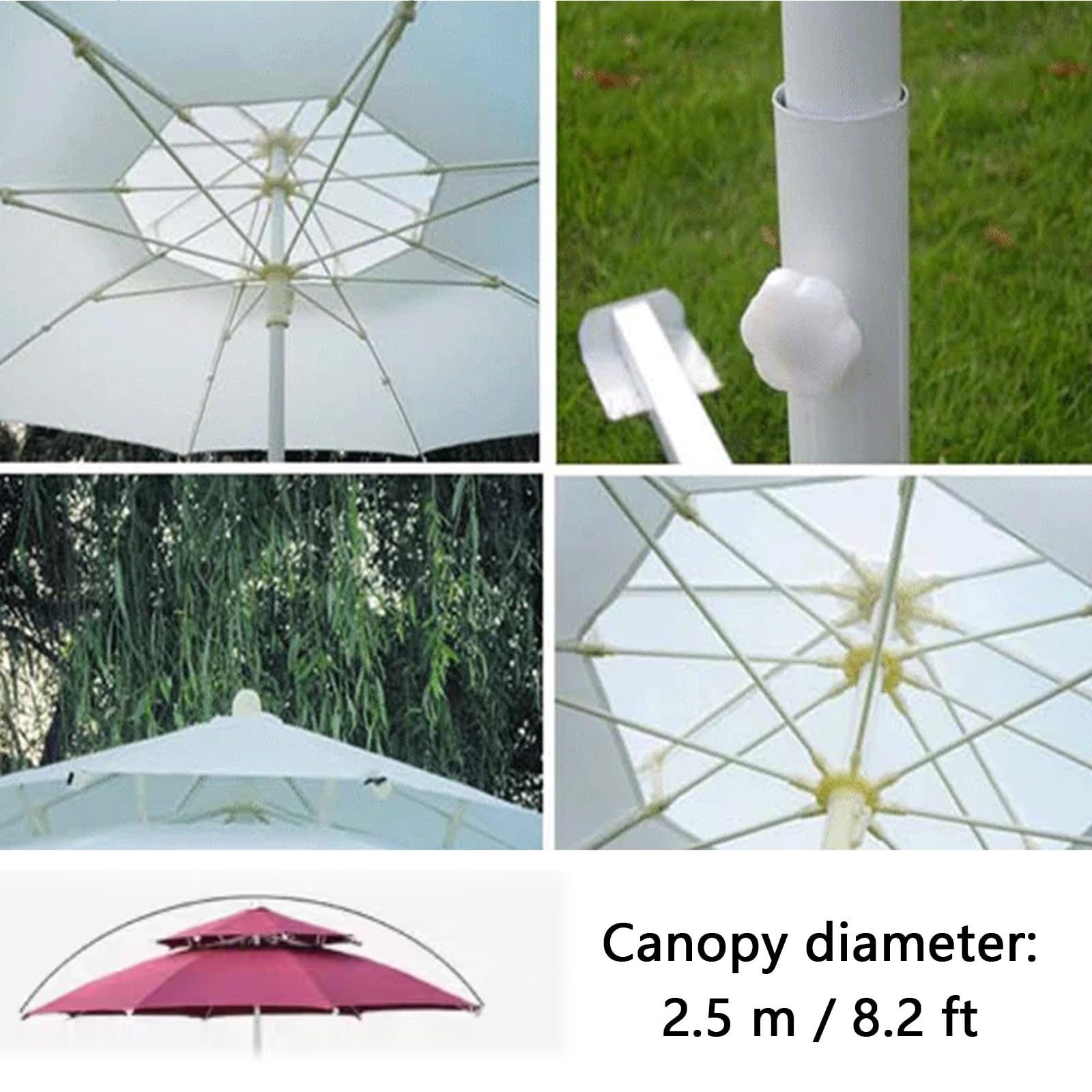 8,2 m, parasol ogrodowy na stół na zewnątrz, duży aluminiowy parasol offsetowy, 8 solidnych żeber, na plażę, patio, basen, podwórko i do ogrodu
