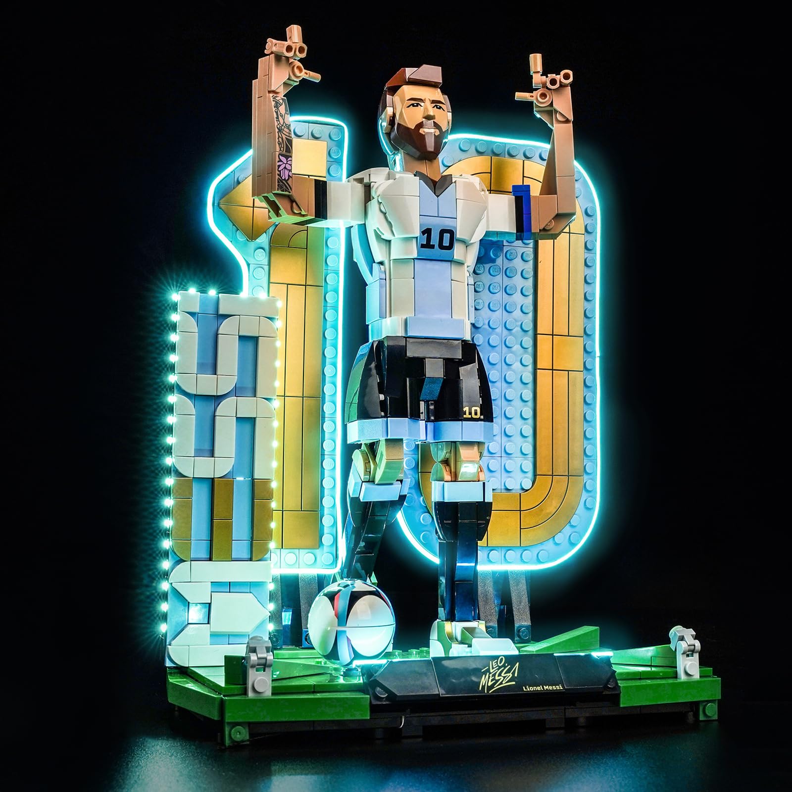 LocoLee LED Light Set Compatible with LEGO 43015 Lionel Messi – Soccer Legend LED Decoration Lighting Kit Compatible with LEGO 43015 Building Blocks Model Only Lights Set,No Model