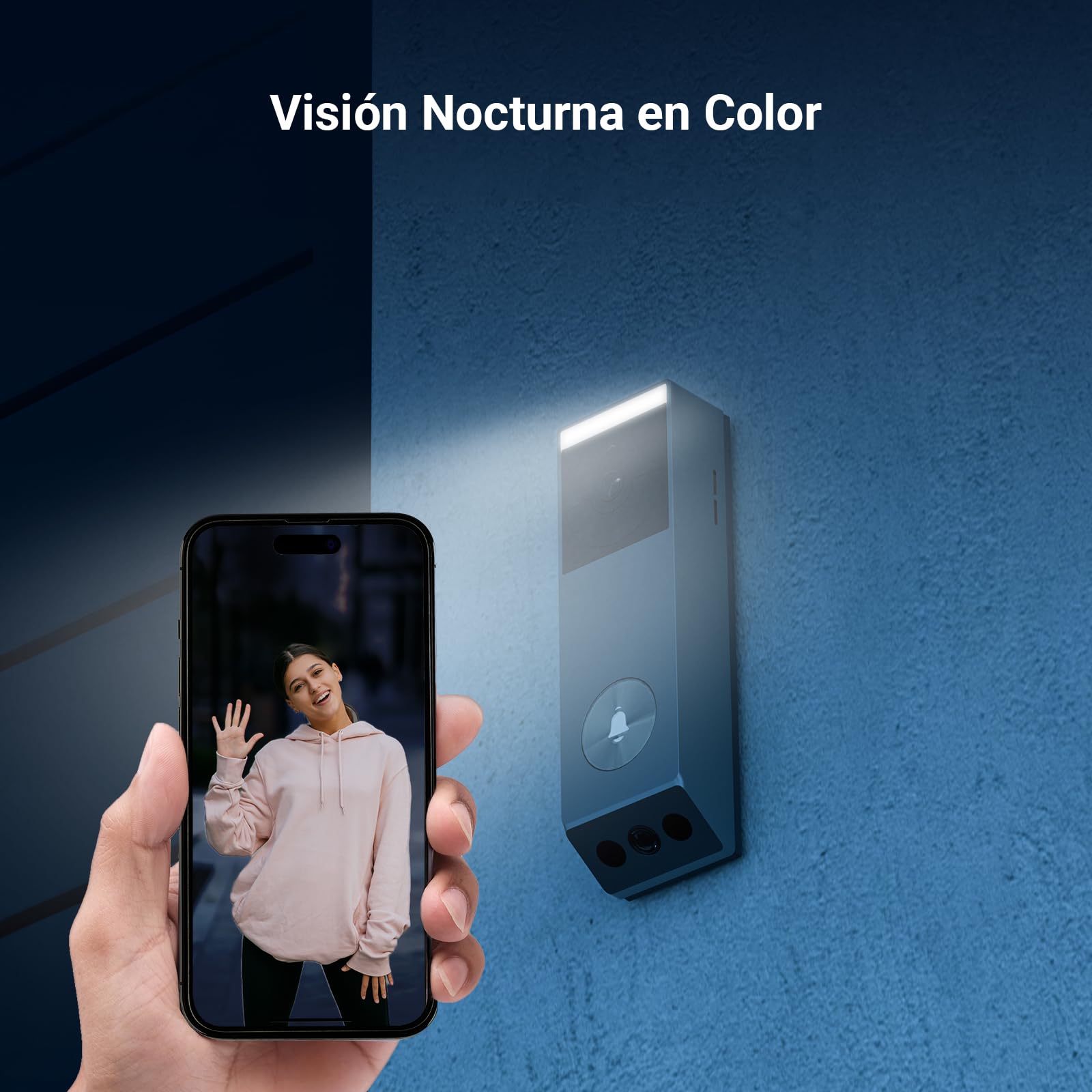 EZVIZ EP3x Pro Timbre Inalámbrico Exterior con Cámara Doble y Panel Solar, 2K+2MP, Detección de Personas, Visión Nocturna en Color, Impermeable