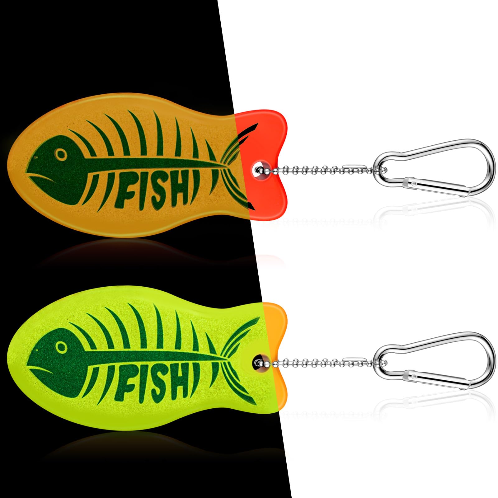 Yaomiao 2 Pcs Floating Boat Key Floating Keychain Float Glow in the Dark Float for Boating, Fishing, Sailing, Other Outdoor Sport