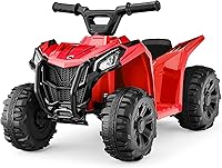 Best Choice Products 6V Kids Ride-On ATV Quad for Toddlers 1.5-3 Years, 1.8MPH Max Speed, Treaded Tires, Red - Safe 44lb Capacity