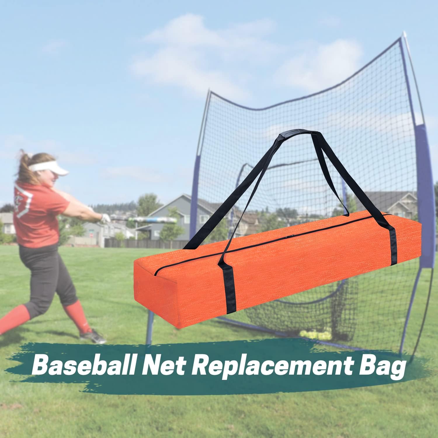 VISEMAN Baseball Softball Bow Style Net Replacement Bag Only,Baseball Practice Net Bag,Baseball Net Duffel Bag - Fits 7 x 7 Practice Net Systems for Teams & Coaches