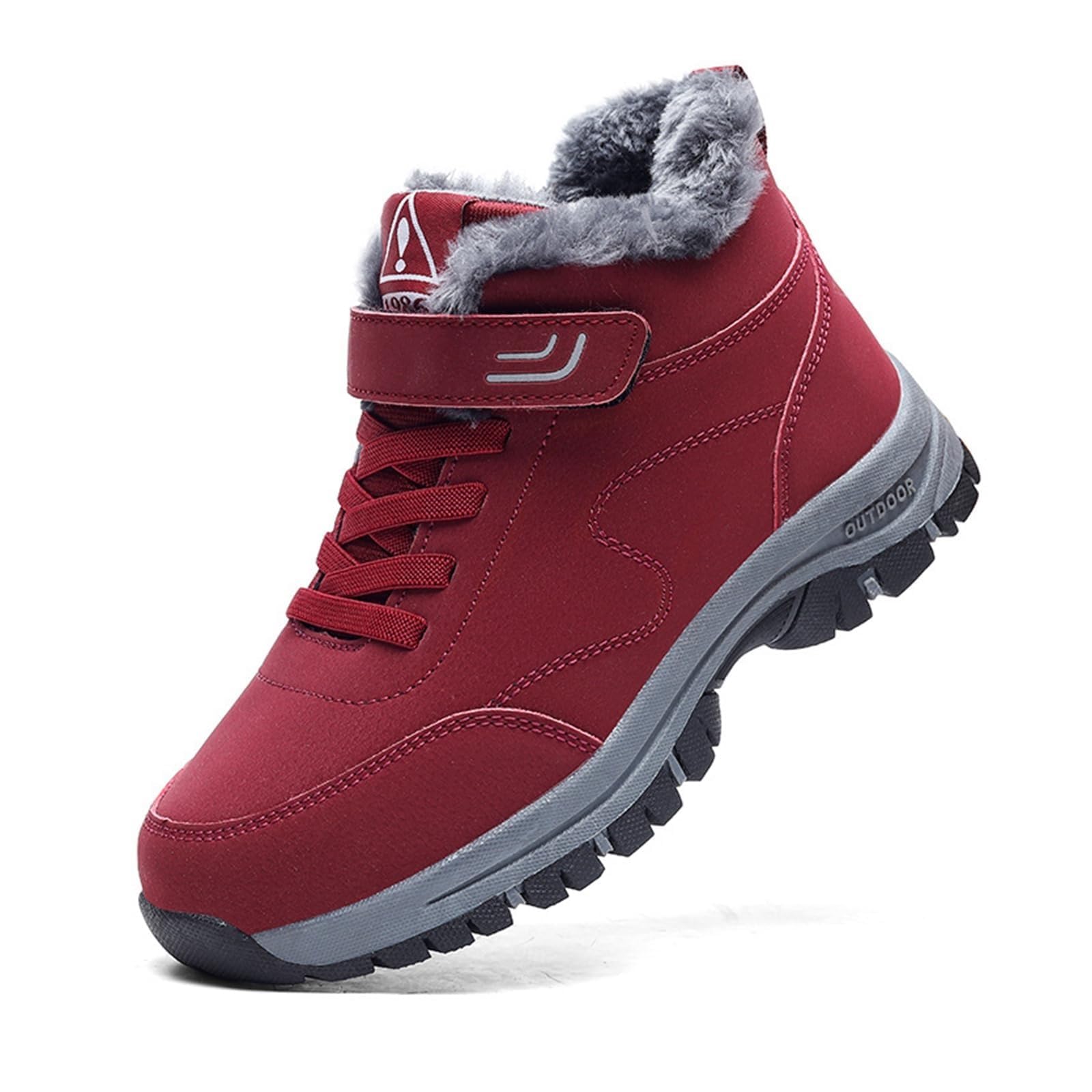 Orthoboots Pro - Ergonomic Winter Boots, Waterproof, Non-slip Cushioned Hiking Orthopedic Shoes, Unisex, Warm Hiking Orthopedic Boots (red, Adult, Men, 8.5, Numeric, US Footwear Size System, Medium)