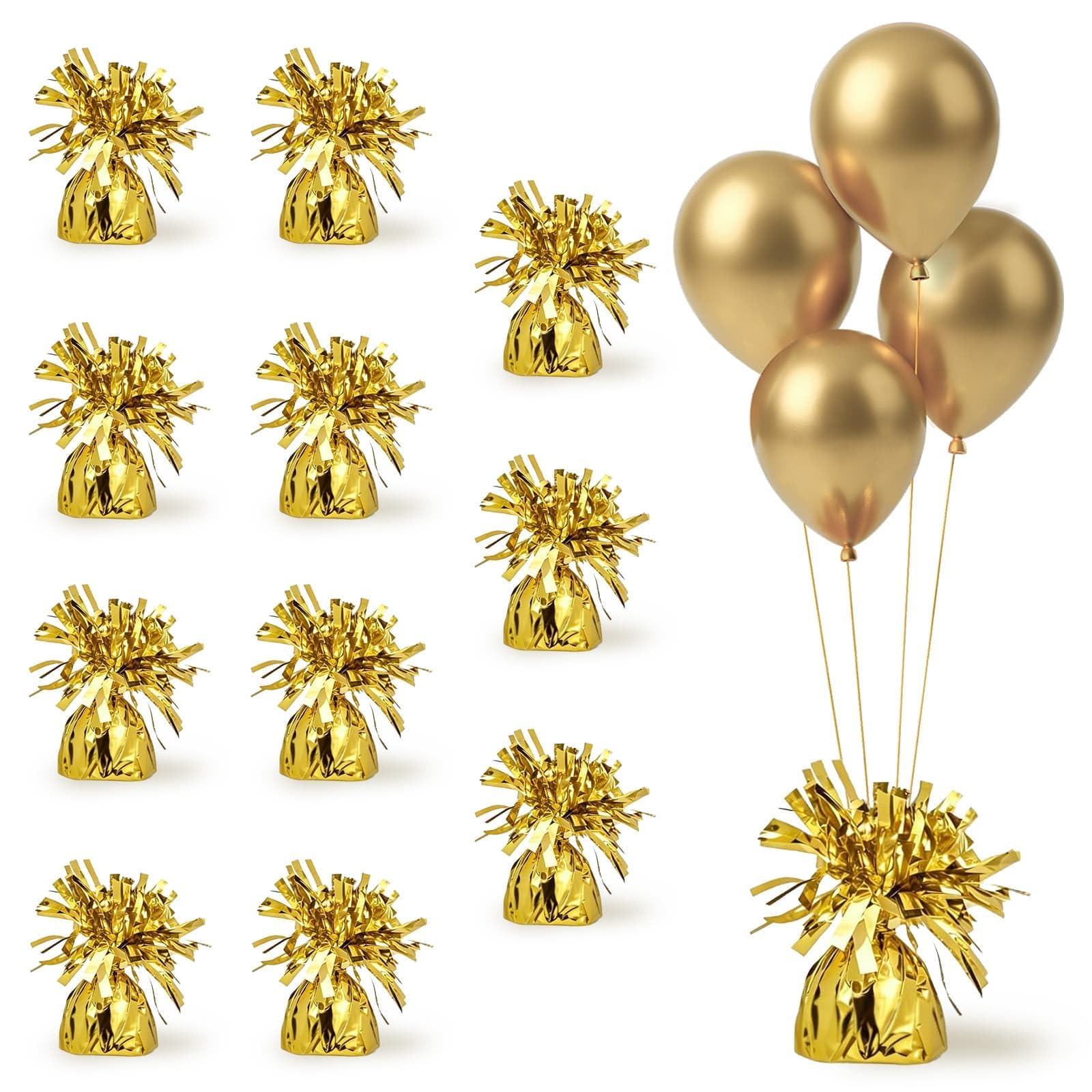 12 PCS Balloon Weights Helium Weights, Metallic Foil Weights for Balloons
