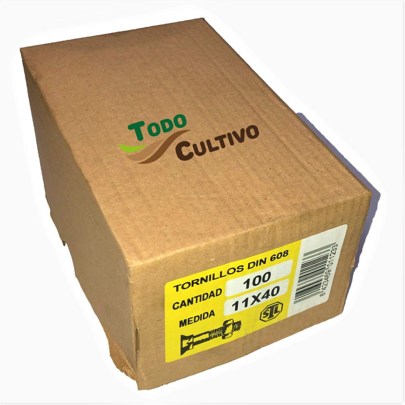 Tornillo de Arado 11X40 DIN 608. Caja 100 Uds. Tornilleria de máxima calidad marca San Lorenzo, con cabeza avellanada especial rejas de arado.