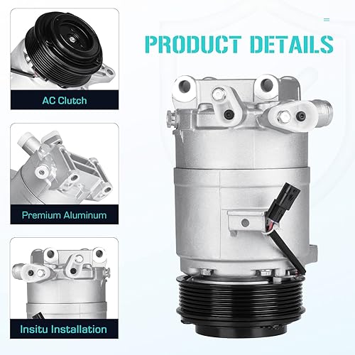 Miniatura 2 de Compresor de CA con embrague para Nissan Maxima 3.5L 2009-2014, Murano 3.5L 2009-2014, Quest 3.5L 2011-2017, Pathfinder 3.5L 2013-2016, 10000652