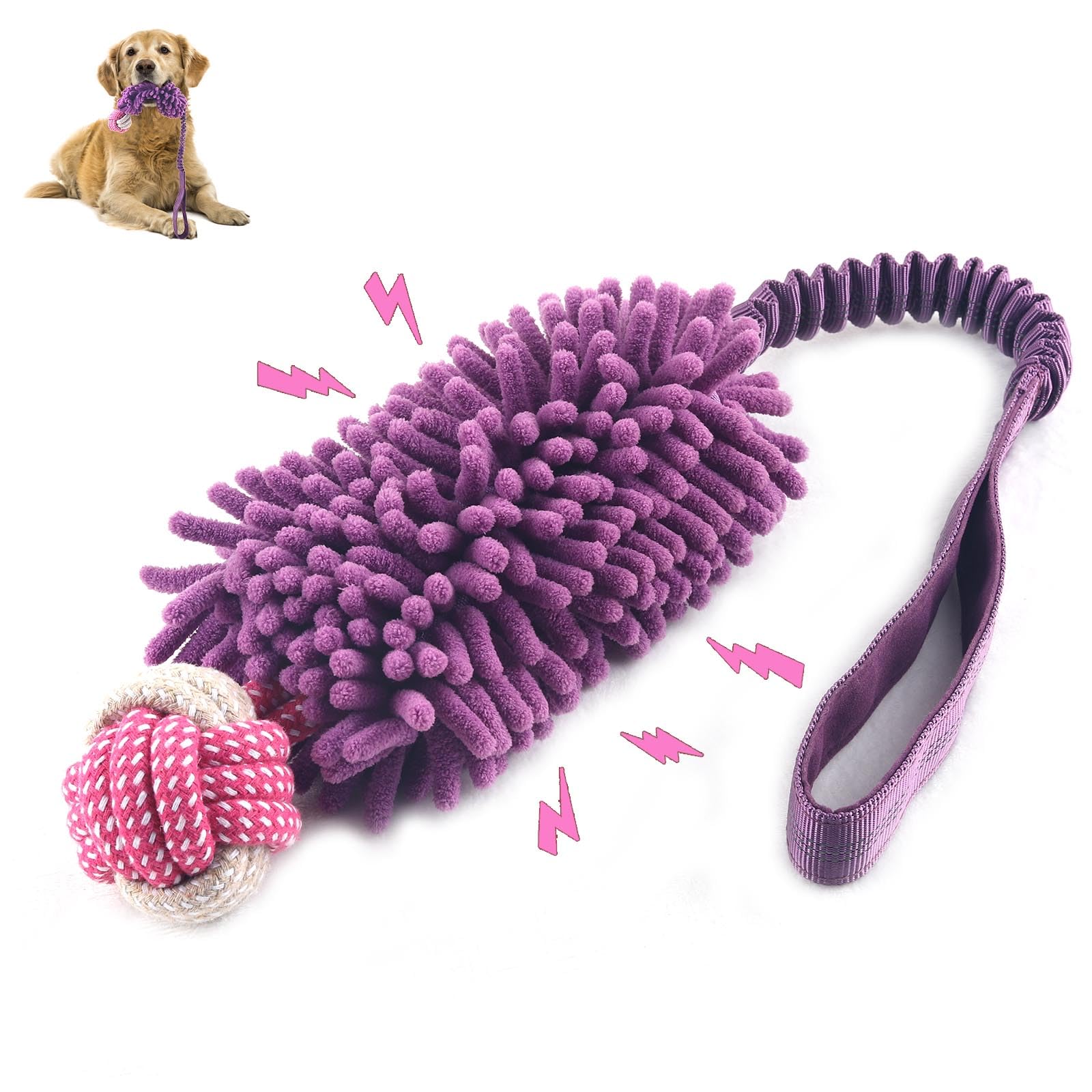 wodoca Dog Tug Toys for Aggressive Chewers, Interactive Dog Rope Toy, Tug of War Toys, Puppy Chew Toys Rope with Strong Squeak, Knots Cotton for Teeth