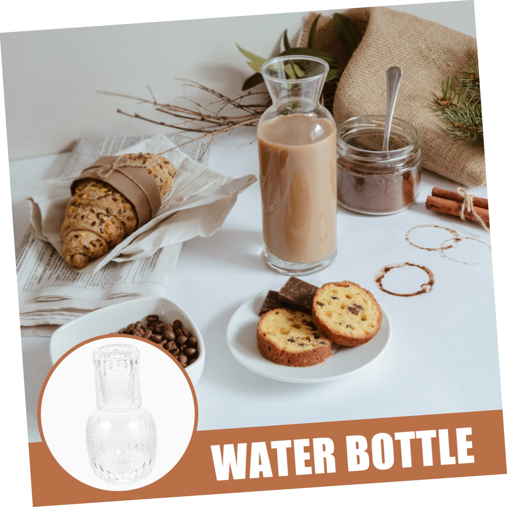 Cabilock Tazas y Botillas De Agua Transparente Accesorio Hogar Con Jarra De Vidrio Multifuncional y Botella De Jugo De Vidrio Para Verano