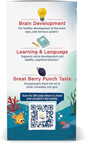 Miniatura 4 de Nordic Naturals DHA Xtra para niños Berry Punch - 90 mini geles suaves masticables para niños 636 mg de Omega-3s EPA y DHA - Función cognitiva e