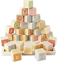 Le Toy Van Petilou Wooden ABC Blocks Set - Educational Alphabet Numbers Toys for Toddlers Babies 12 Months+