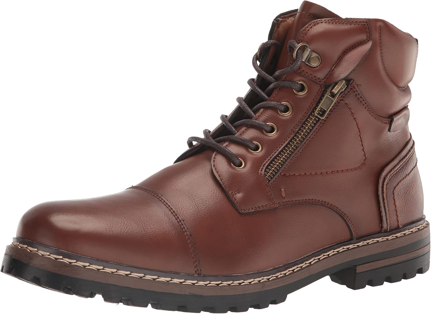 Madden Men's M-SALUS Combat Boot, Cognac, 9