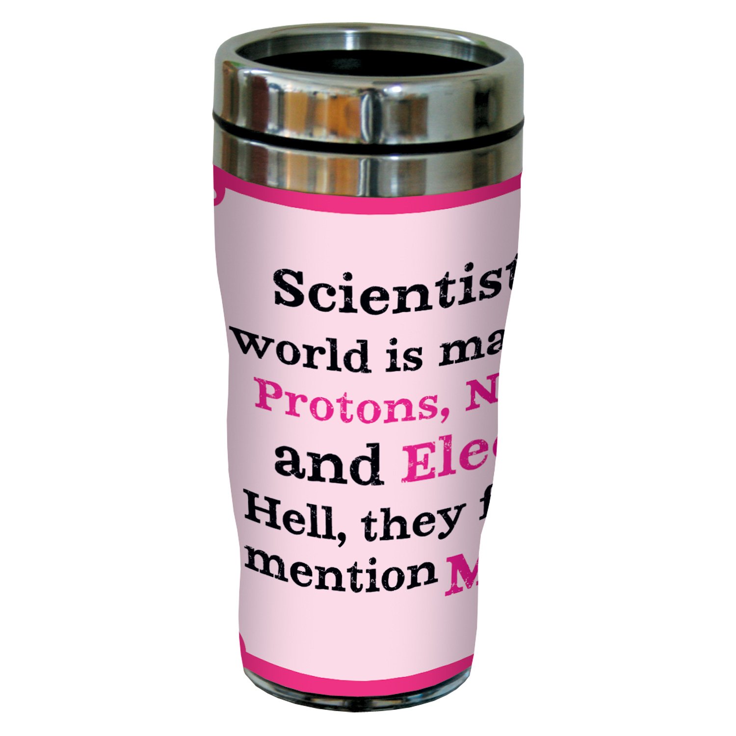 Tree-Free Greetings sg23775 Hilarious Aunty Acid Protons, Neutrons, Morons by The Backland Studio 16 Oz Sip 'N Go Stainless Steel Lined Tumbler, 16 Fluid_Ounces, Multicolor