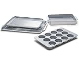 Caraway Nonstick Ceramic Bakeware Set (5 Pieces) - Baking Sheets, Assorted Baking Pans & Storage - Aluminized Steel Body - Non Toxic, PTFE & PFOA Free - Gray
