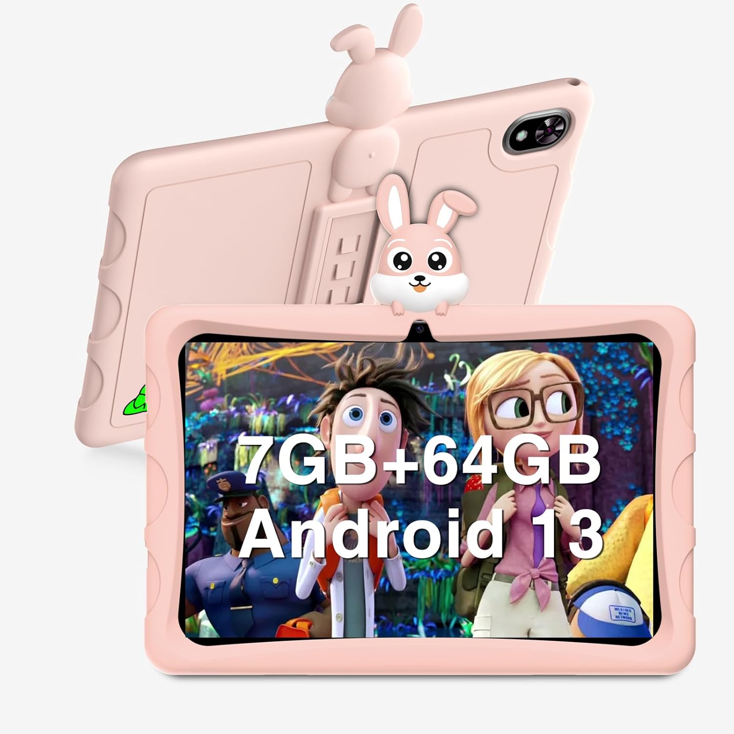 DOOGEE U9 KID 2024 Newest Kids Tablet 10 Inch Android 13, 7GB+64GB/1TB, 5060mAh, APP for Kids, WiFi6, 5MP Camera, Parental Control, Pre-installed Kids Apps, Widevine L1, Shockproof Kids Case – Pink