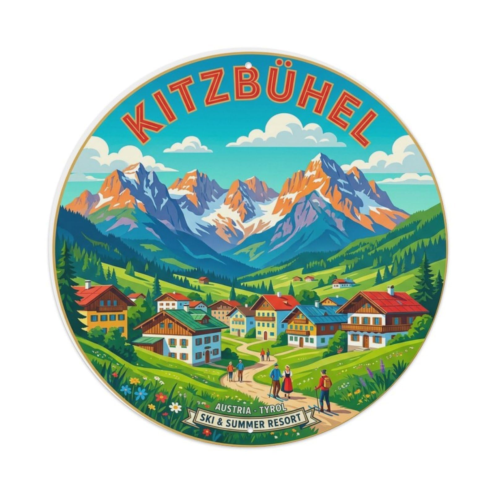 Metal Tin Sign Austria Retro Travel Kitzbuhel