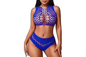 Women's Fishnet Lingerie: Embrace the Allure of Sexy Two-Piece Stripper Outfit