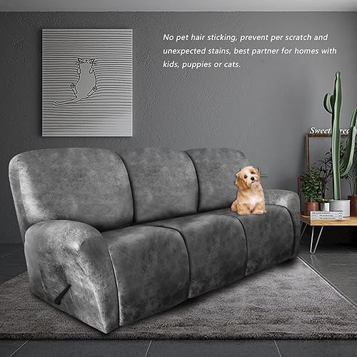 Vista 302 de molasofa Fundas de cuero para sillas reclinables, fundas para sillas reclinables grandes para silla reclinable, 4 piezas, fundas lavables que se