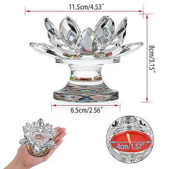 Amazon.co.jp: OwnMy シルバー クリスタル 蓮の花 ティーライト