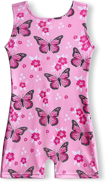 Toddler & Girls Gymnastics Leotard | Sparkly Outfit for Dance, Ballet & Tumbling | Kids Athletic Wear Ages 2-10