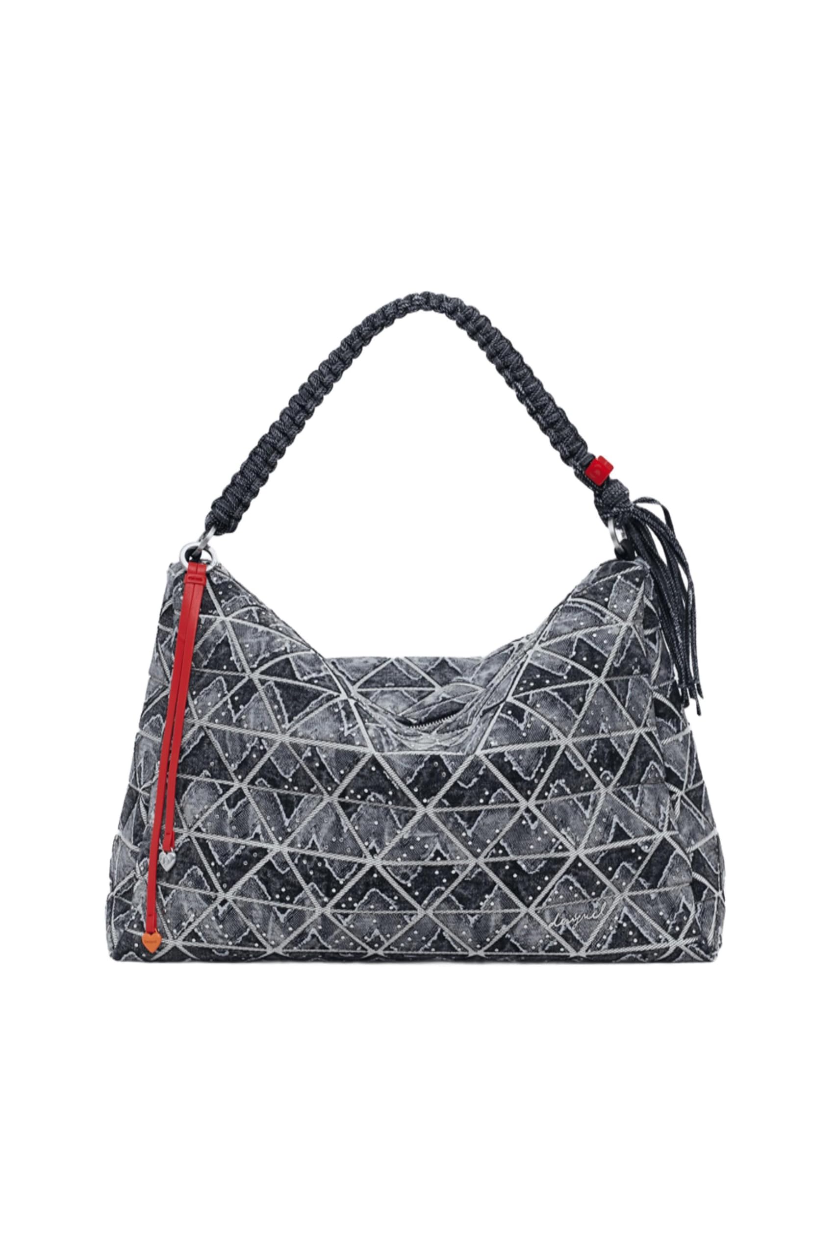Desigual borsa a tracolla Radio Leiria Shoulder Bag Denim Raw nero