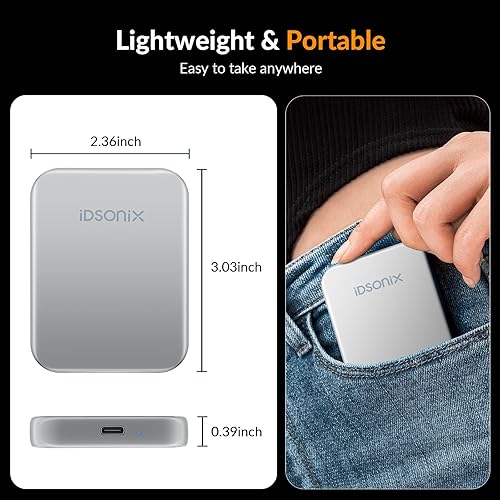 Miniatura 6 de iDsonix SSD externo de 1 TB, SSD portátil con cable USB 3.2 Gen 2x2 magnético y tipo C, hasta 2000 MBs, grabación y almacenamiento 4K ProRes HDR,