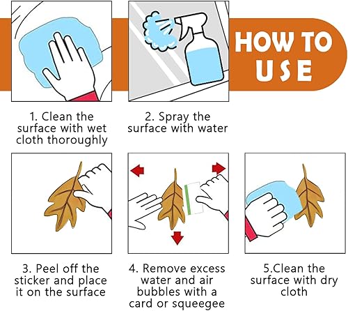 Miniatura 7 de Mfault 81 calcomanías para ventana de pavo de Acción de Gracias, 4 hojas, calcomanías de hojas de arce y calabaza de otoño, decoración de