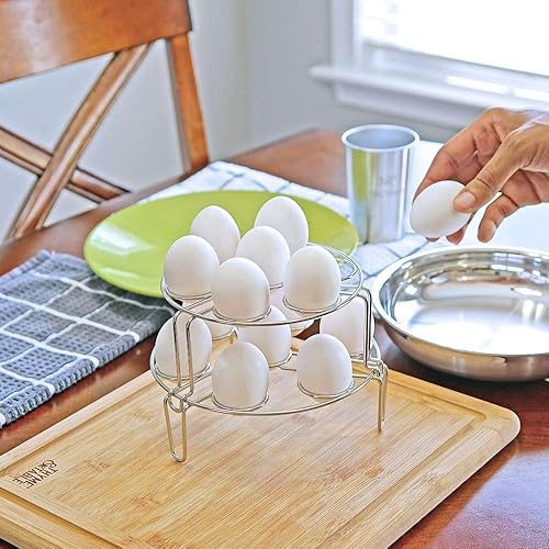Miniatura 5 de Southern Homewares Huevos de acero inoxidable para cocinar al vapor Estante de encimera Soporte de huevo de presión Soporte de olla a presión Huevos