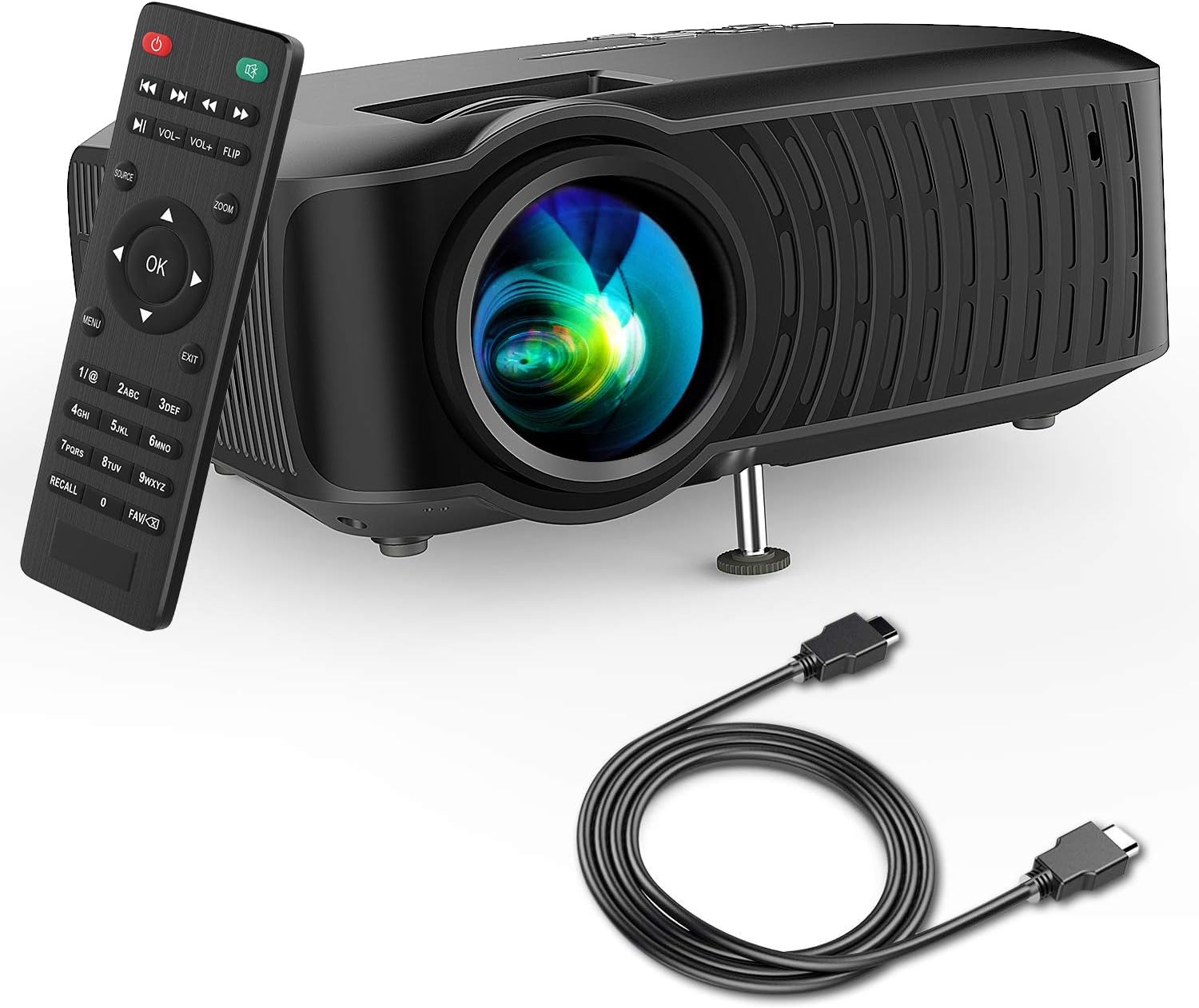 DBPOWER T22 Projector with remote control and HDMI cable