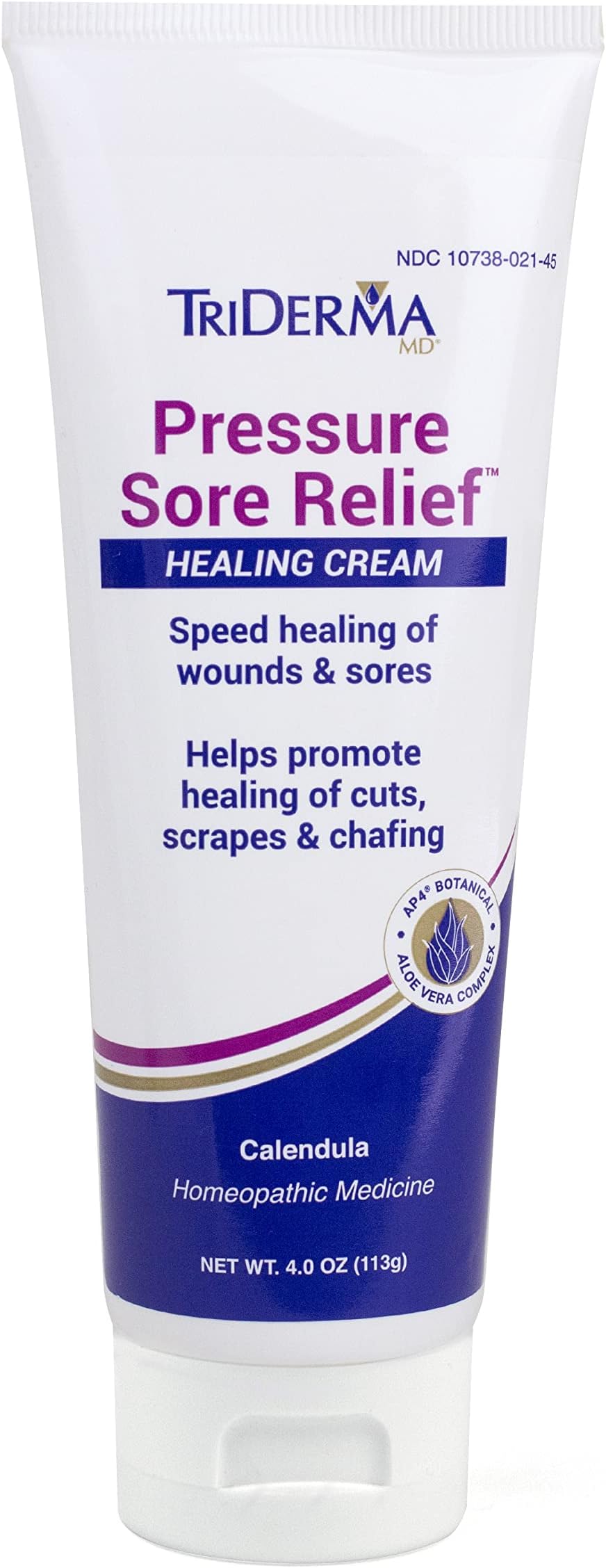 TriDerma Pressure Sore Relief Healing Cream, Speed Healing of Wounds, Sores, Cuts, Scrapes and Chafing, 4 oz Tube
