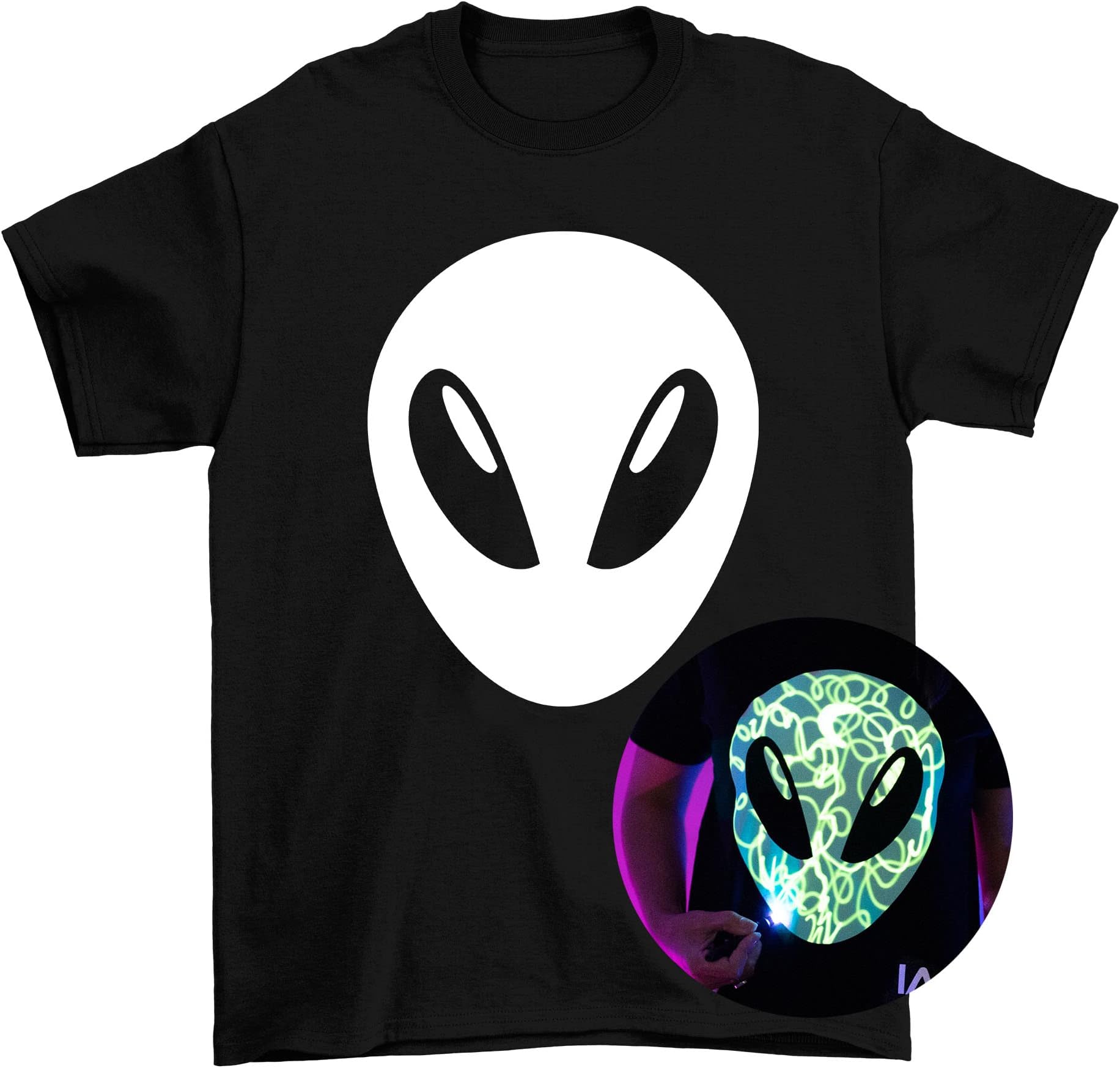 Illuminated ApparelOriginal Kids Alien Head Interactive Glow in The Dark T-Shirt