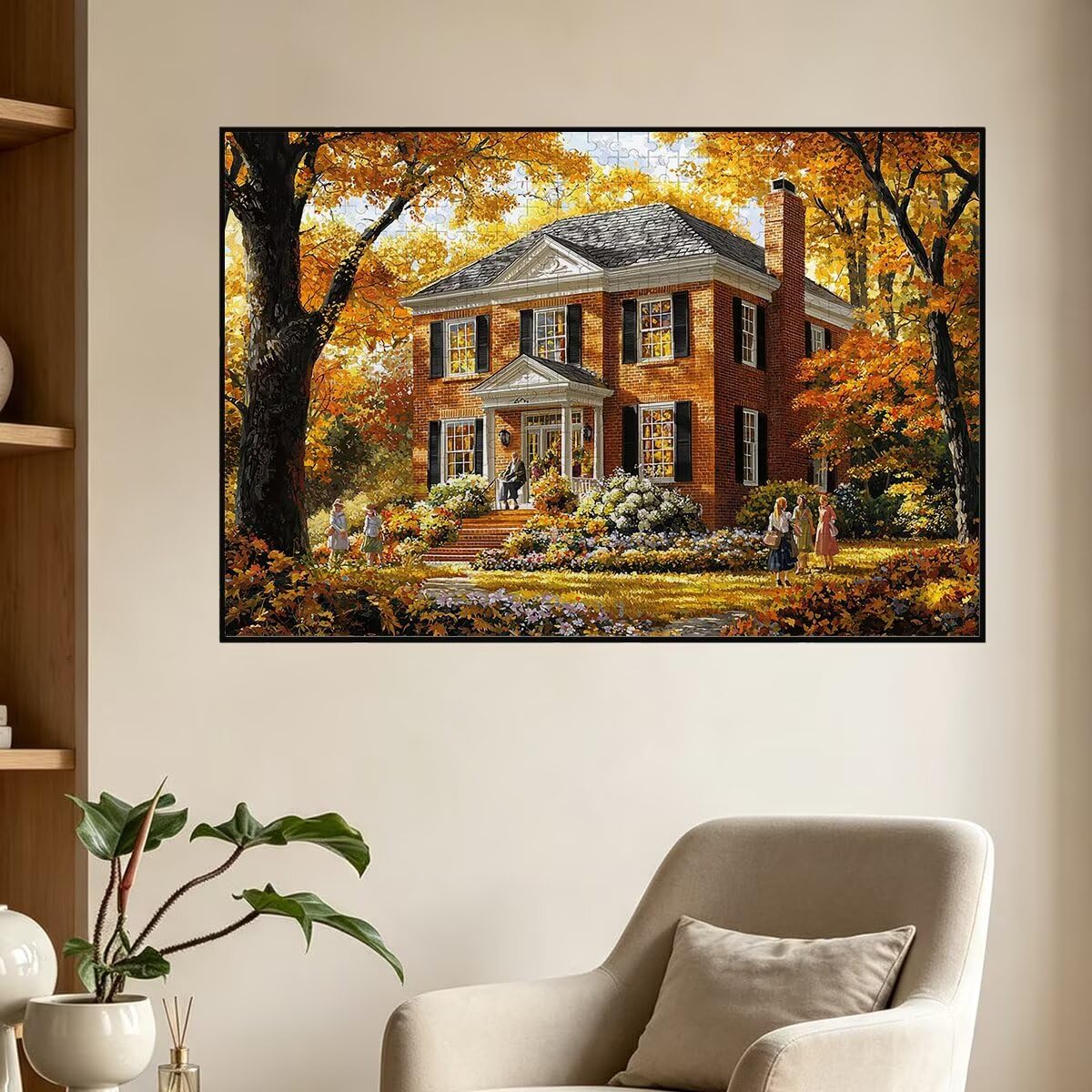 Puzzle 1500 elementów jesień, drewniane puzzle dla dorosłych, 87x57cm -1492