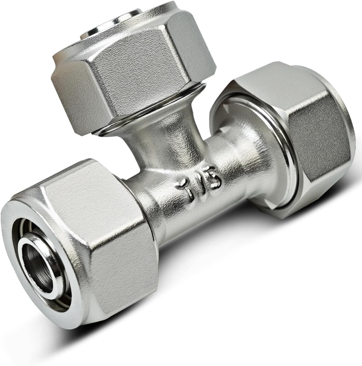 Equal Tee Fitting 1/2 Inch Replace M8010, Fit for Rapid Air 1/2" NPT Tubing System, Compressed Air Piping Tee Fitting Metal Part