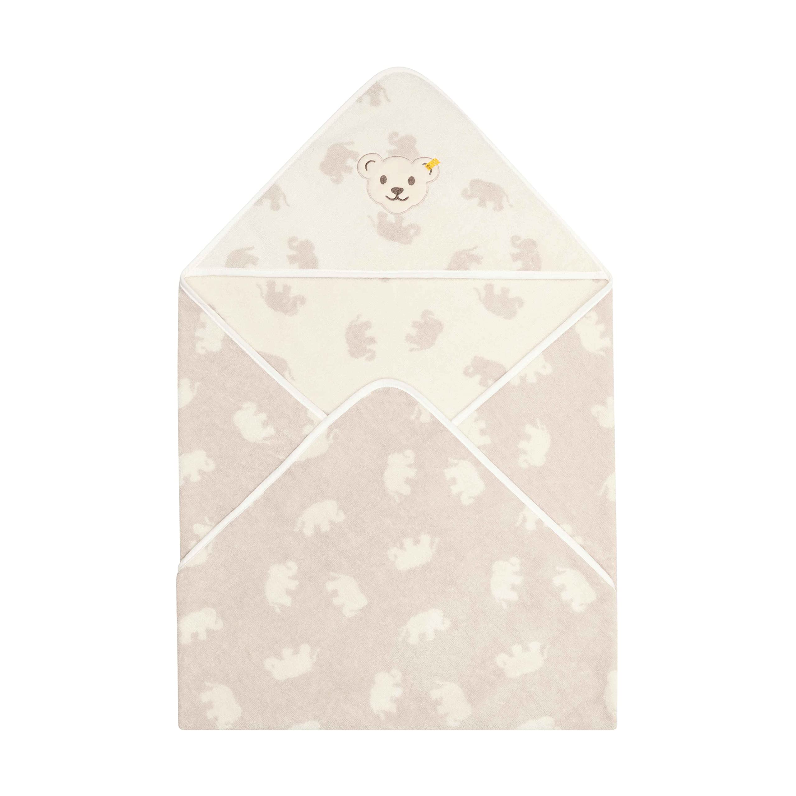 Steiff Mini Basic Badetuch con Kapuze, Cloud Dancer, One Size Ragazzi Unisex