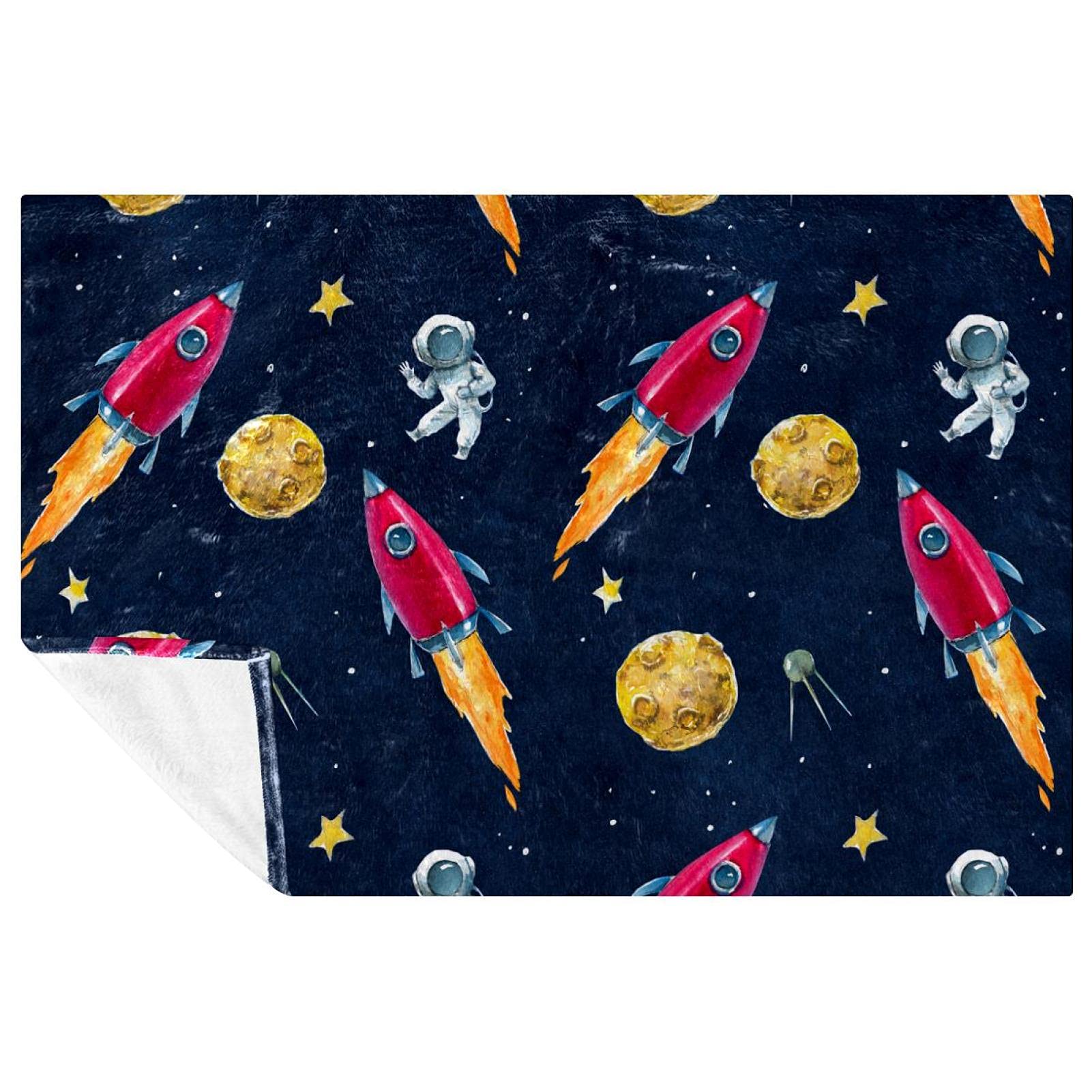 Couverture douce astronaute pour lit et camping en famille