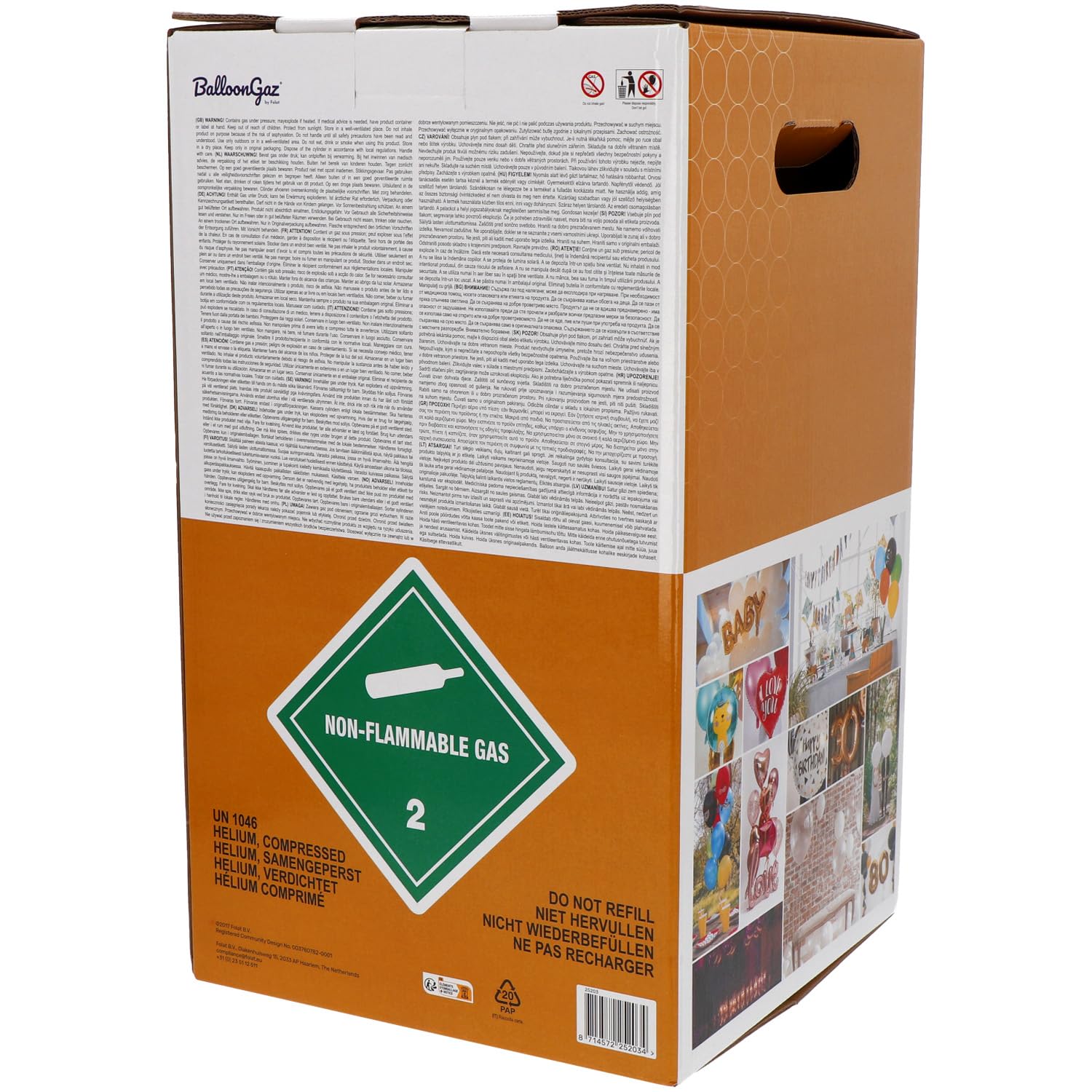 Party Fiesta Botella Helio Desechable Grande 50 Globos