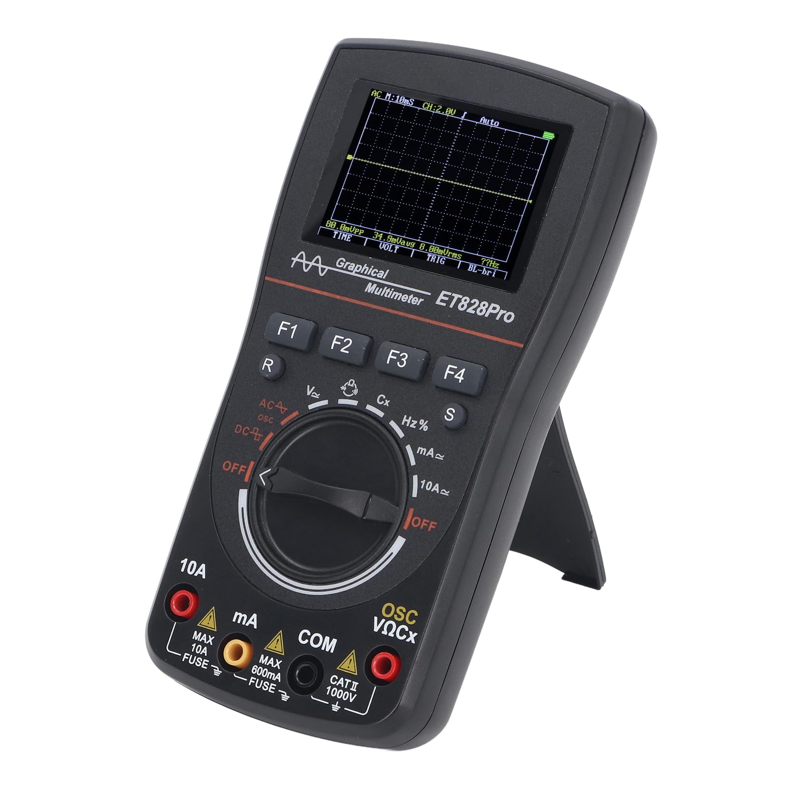 Garosa Multimetro Oscilloscopio Portatile 2 in 1 con Display a Colori 2,4 Pollici Frequenza di Campionamento di 50 Msps per Test e Debug di Circuiti Elettronici