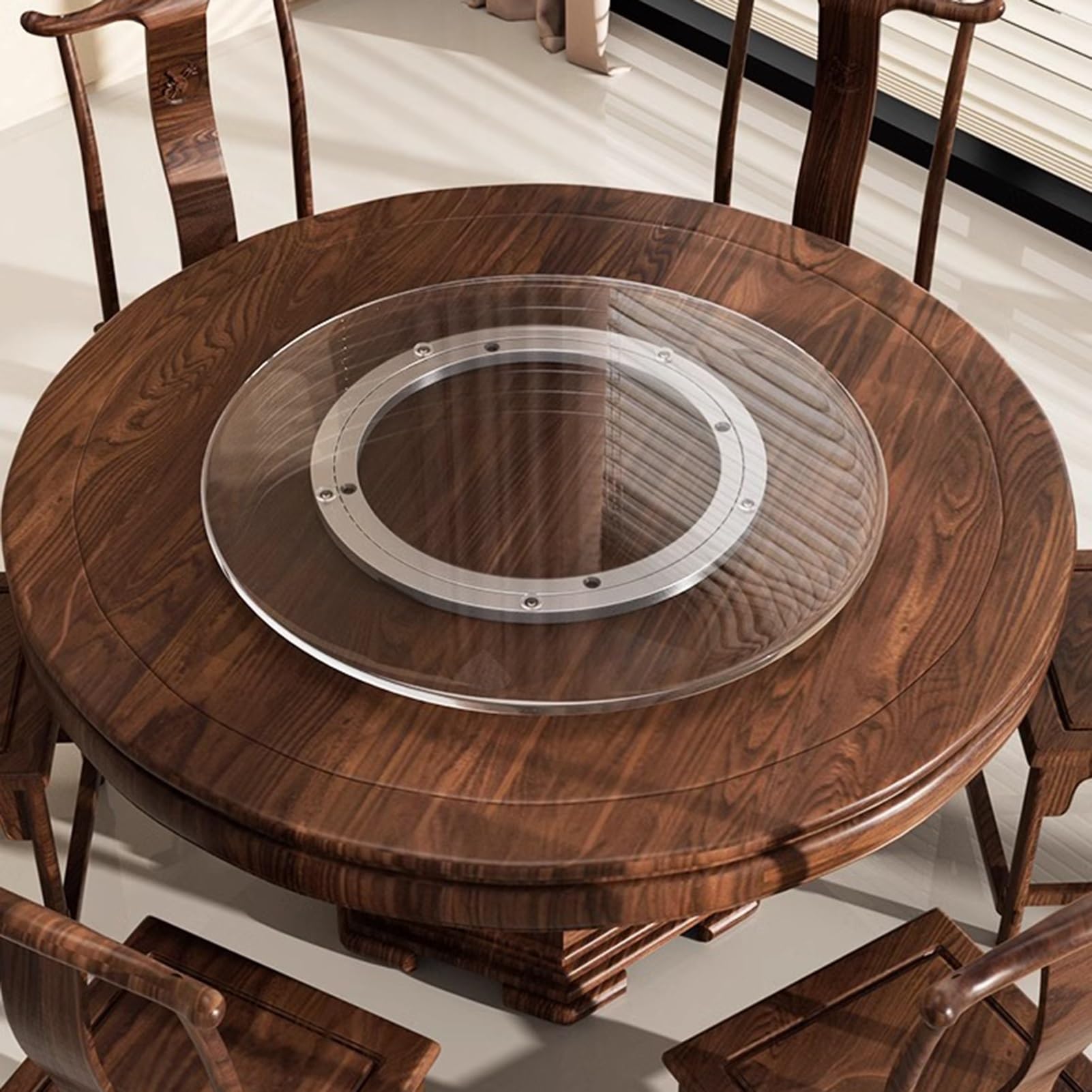 Susan Paresseuse Robuste Roulement Muet, Alliage D'aluminium Plateau Tournant, Pivotant Rotation Roulement Rond Restauration Tableau Lisse Assiette Matériel(45cm)