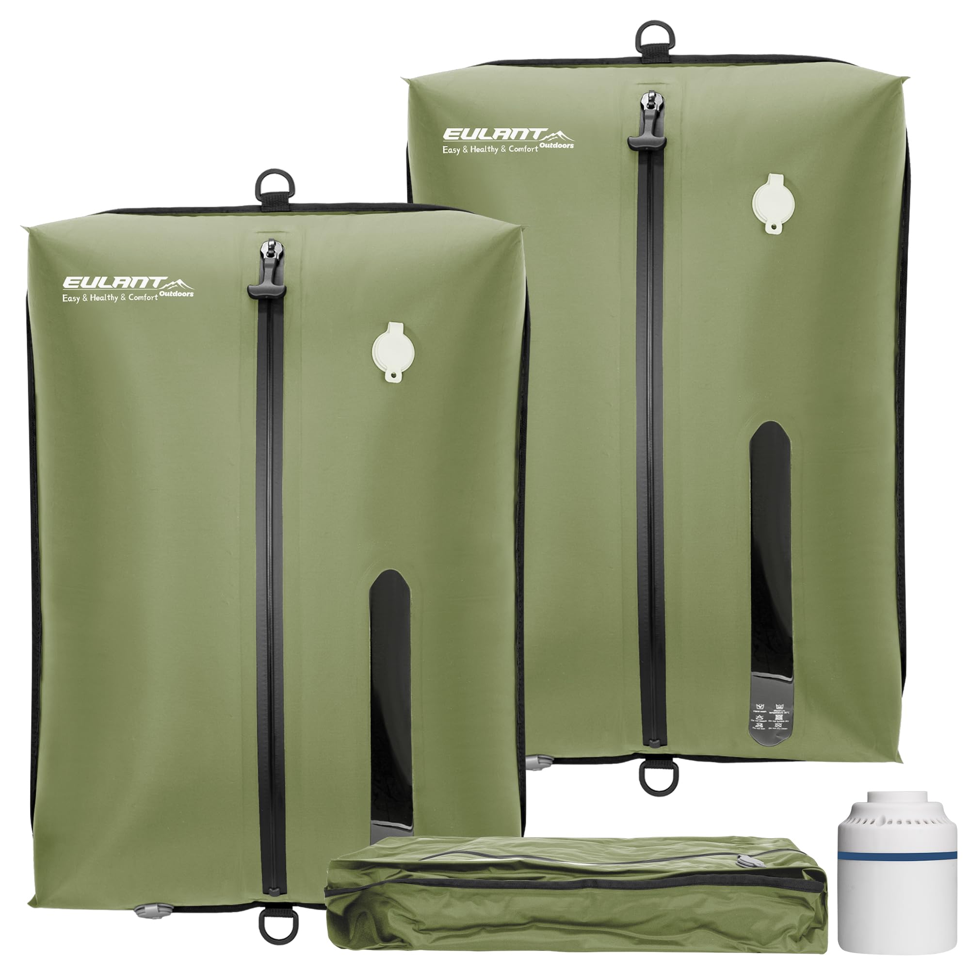 Eulant Vergrootte vacuümzakken voor reizen met pomp, drie herbruikbare compressiezakken voor koffer/bagage/rugzak, waterdichte vacuümverzegelde zak met IPX8 luchtdichte ritssluiting