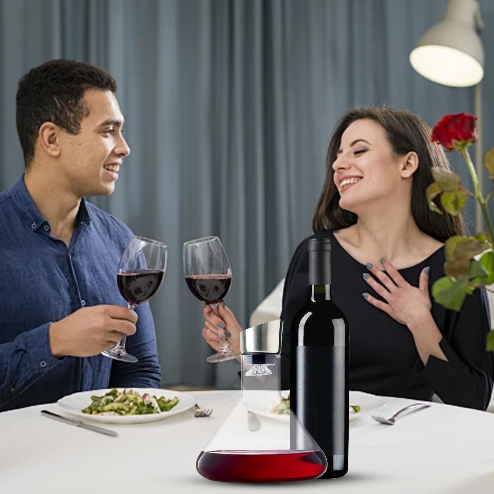 Decantador de vino – Gran respiradero y dispensador de vidrio de 1500 ml