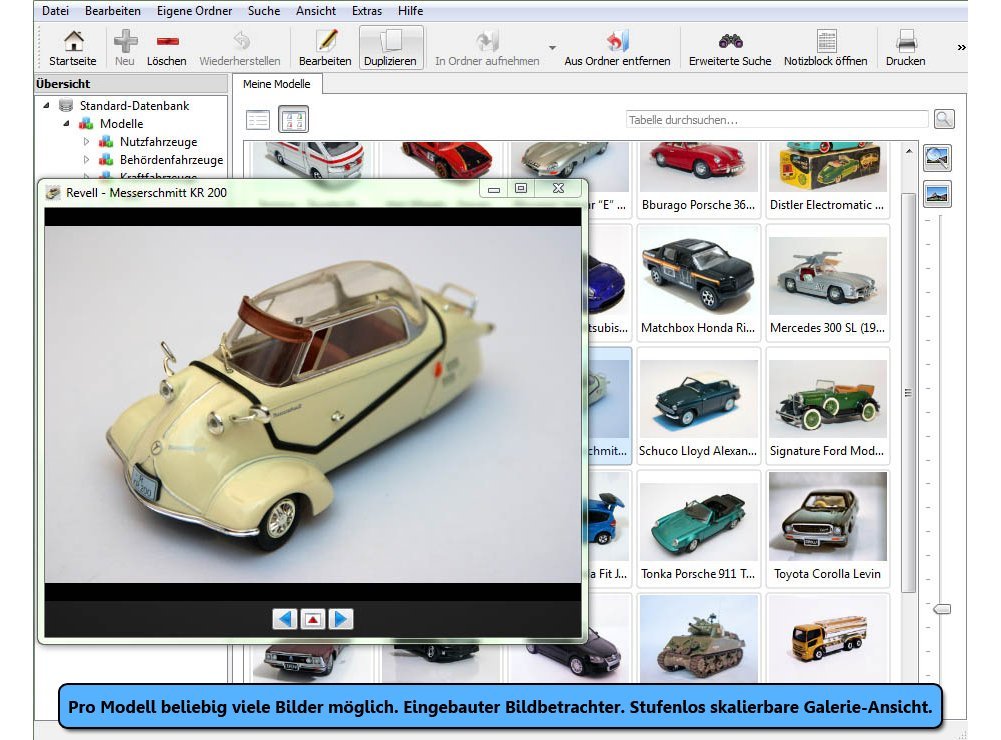 Software f. Verwaltung v. Modellautos - Stecotec Modellauto-Archivator 14 - Verwalten Sie Ihre Modelle samt Zubehör am PC - Katalog / Datenbank Programm zur Modellautoverwaltung