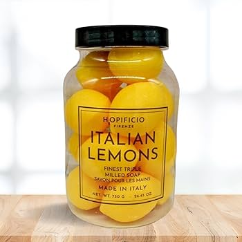 Amazon.com : Italian Lemons 14pc Jar of Triple Milled Soaps 26.45