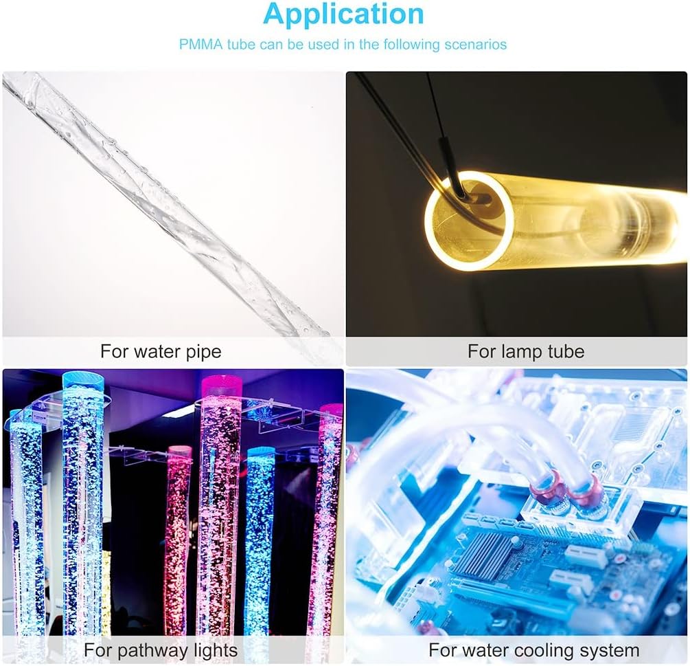 Acrylic Pipe Rigid Round Tube Clear 115mm ID 120mm OD 200mm, for Lamps and Lanterns Water Cooling System Water Cooling Pipe