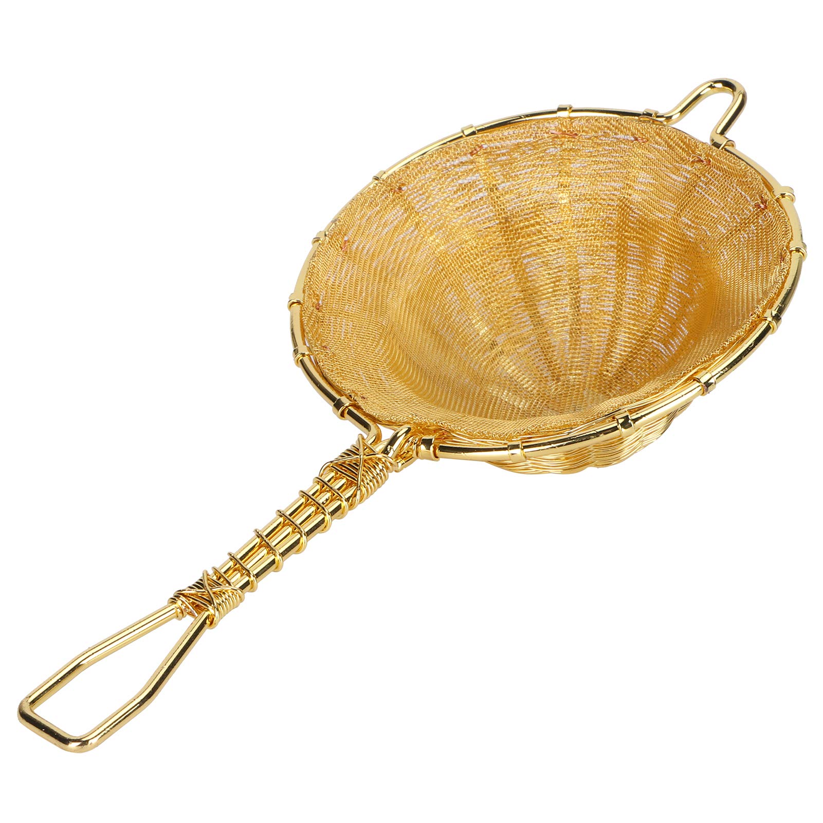 Passoire à thé en cuivre pur, filtre à thé en feuilles mobiles réutilisable, conception à mailles fines double couche tissée à la main pour une infusion optimale, forme creuse