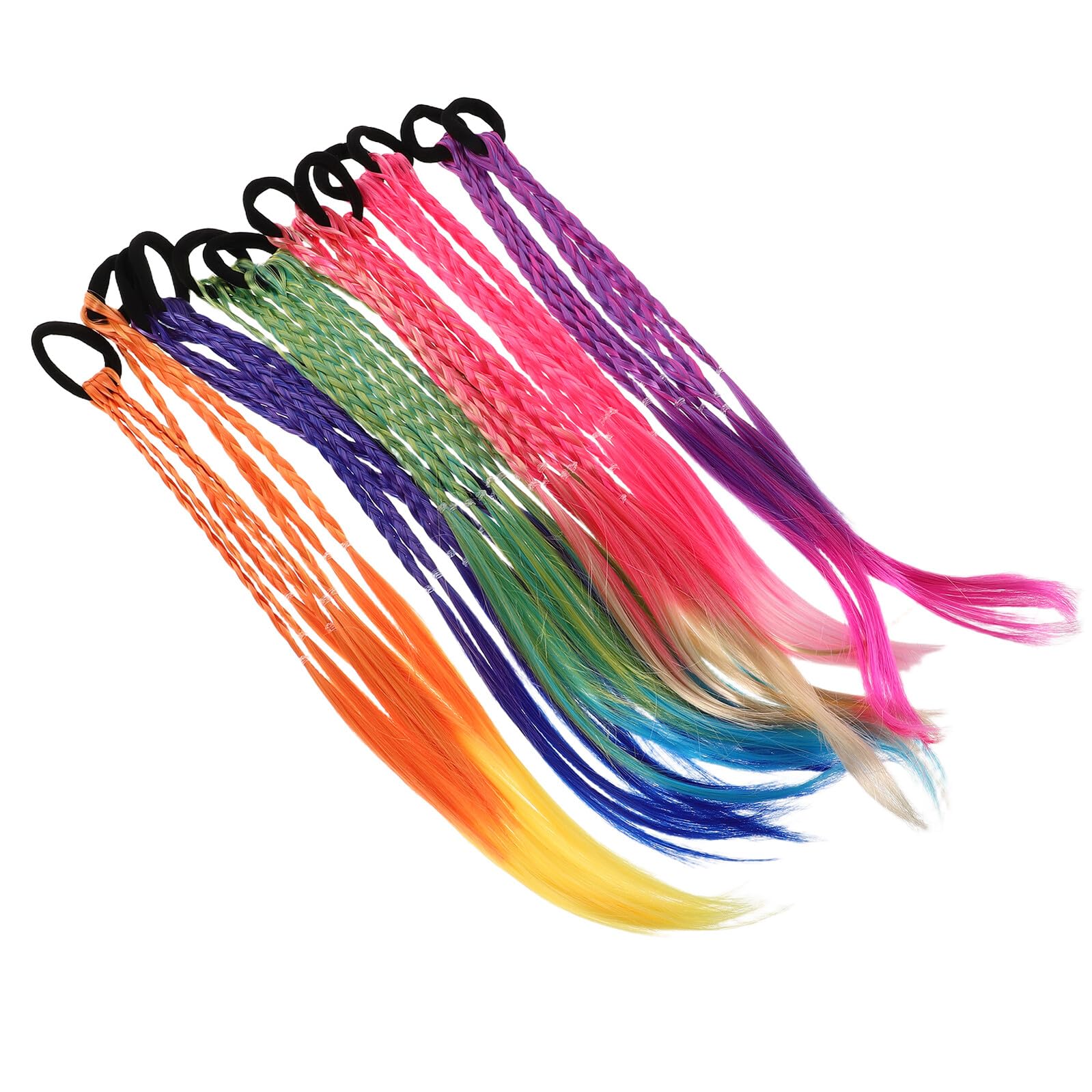 Extensiones de Cabello Trenzadas con Gomas Elásticas 12 Piezas